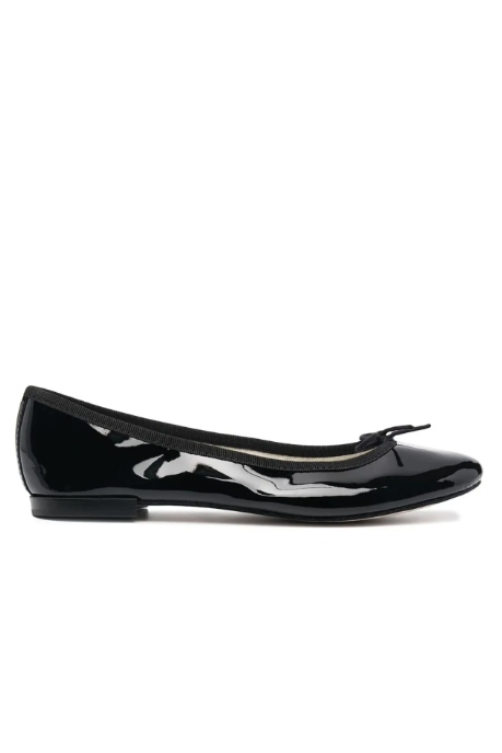 Repetto, Black Flora Bi-Material Ballerina Flats