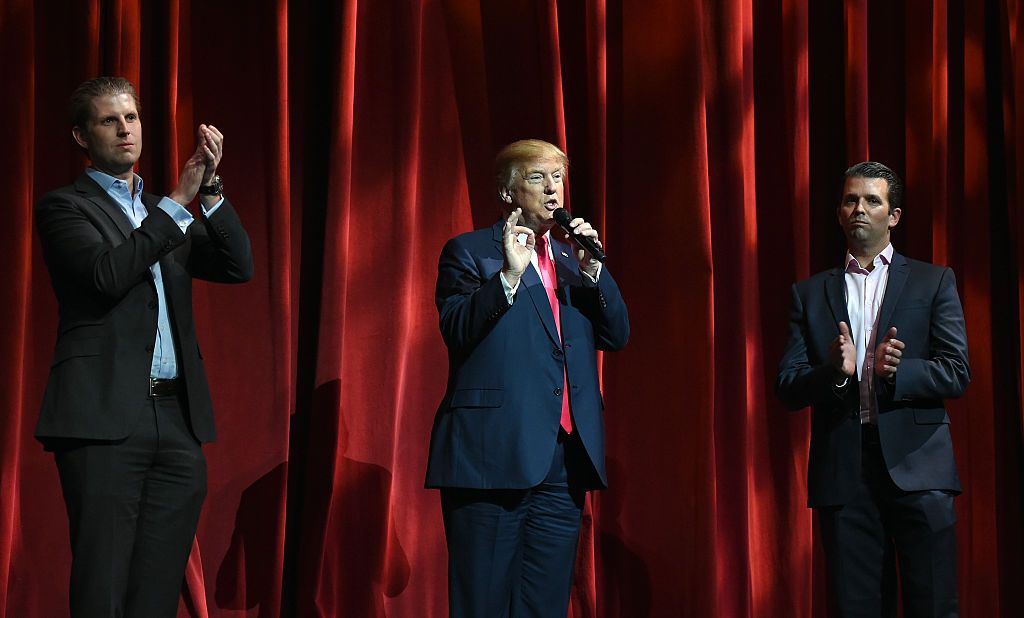 Trump and sons at a hunting award gala