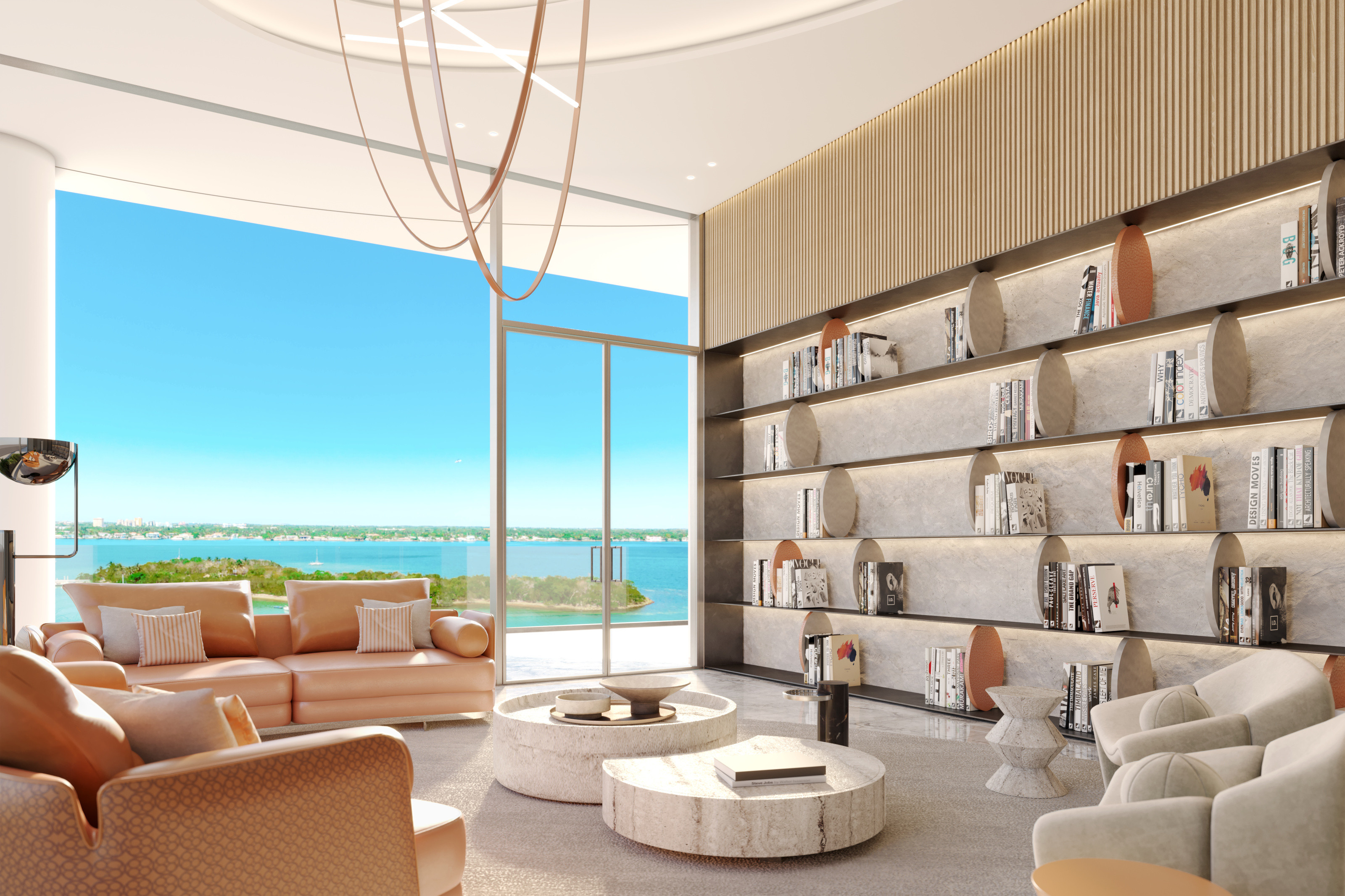 Facilities in the tower include a lounge and library