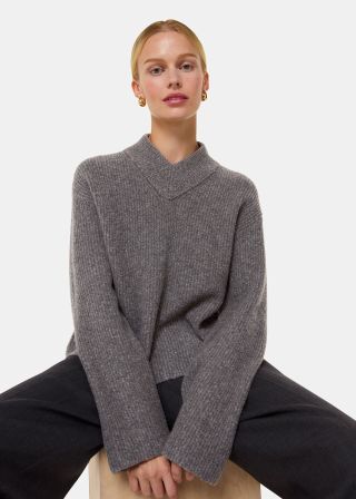 V Neck Wool Mix Knit