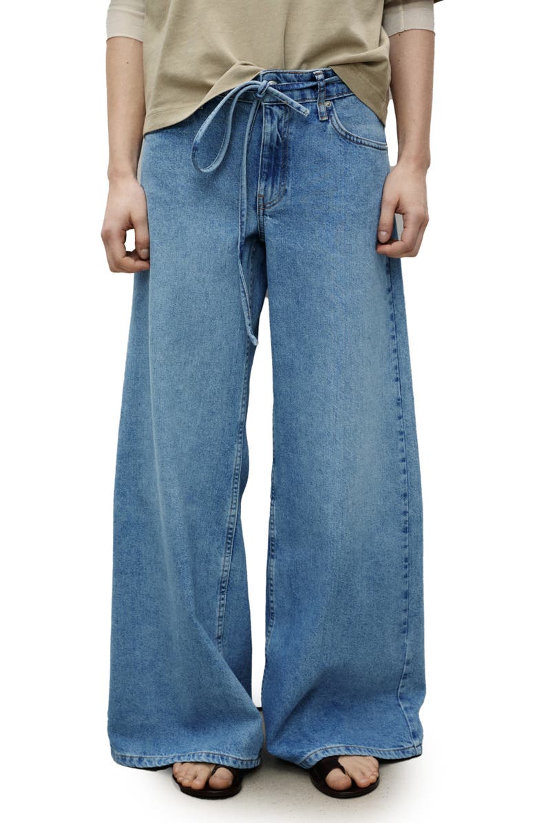 Tie Waist Wide Leg Jeans