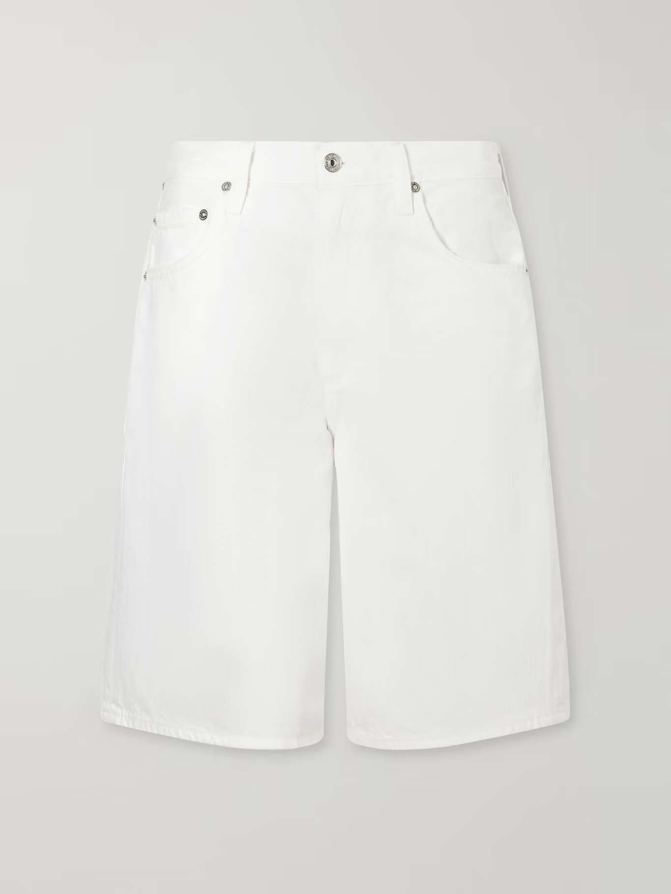 Court Denim Straight-Leg Shorts
