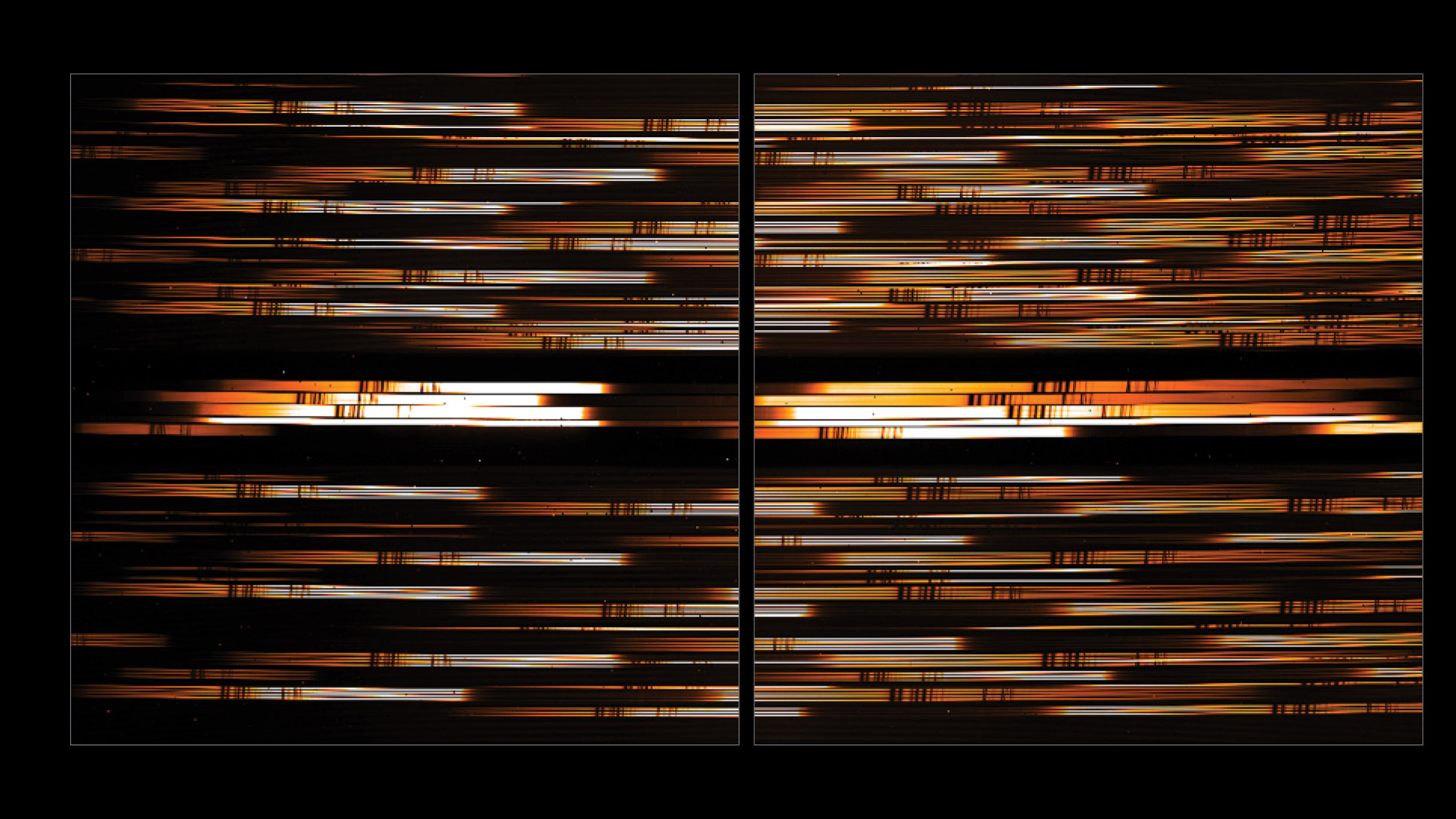 Un espectro obtenido durante las pruebas en tierra del espectrógrafo NIRSpec de próxima generación del telescopio espacial James Webb.