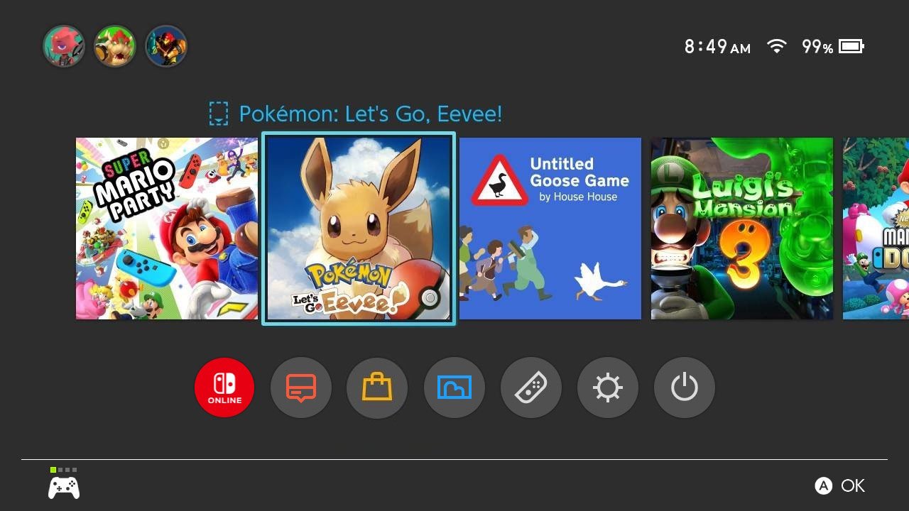 Hover Over Switch Game Home Menu