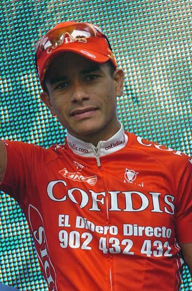 Leonardo Duque (Cofidis) on the stage winner's podium