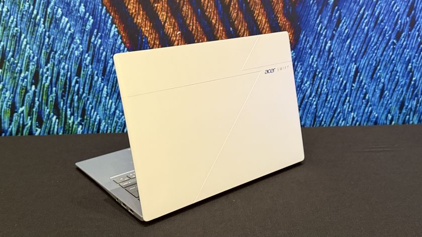 A laptop on display at CES 2026