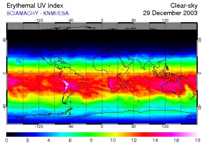 what is the highest uv index ever reached