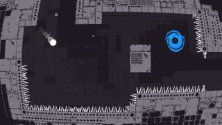 A screenshot of Qomp2, showing the ball navigating a level.