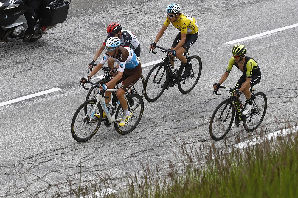 The select group of climbers during stage 6 at Criterium du Dauphine