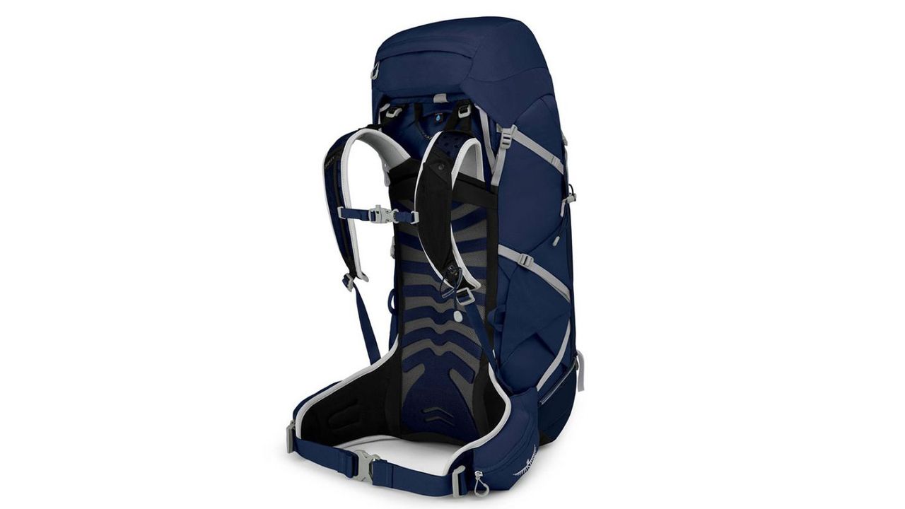 Osprey Talon 55 product shots: front and back of the rucksack