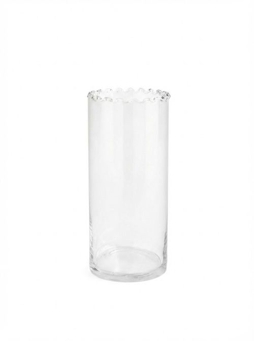 Medium Cylinder Frill Top Glass Vase