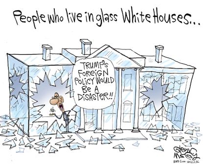 Obama Cartoon U.S. trump foreign policy