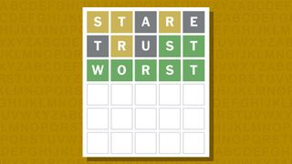 Wordle answer for game 898 on a yellow background