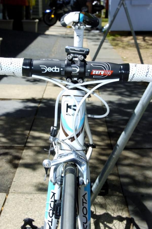 The bike&rsquo;s classy appearance is assisted by the integration of the team&rsquo;s brown and blue colours.