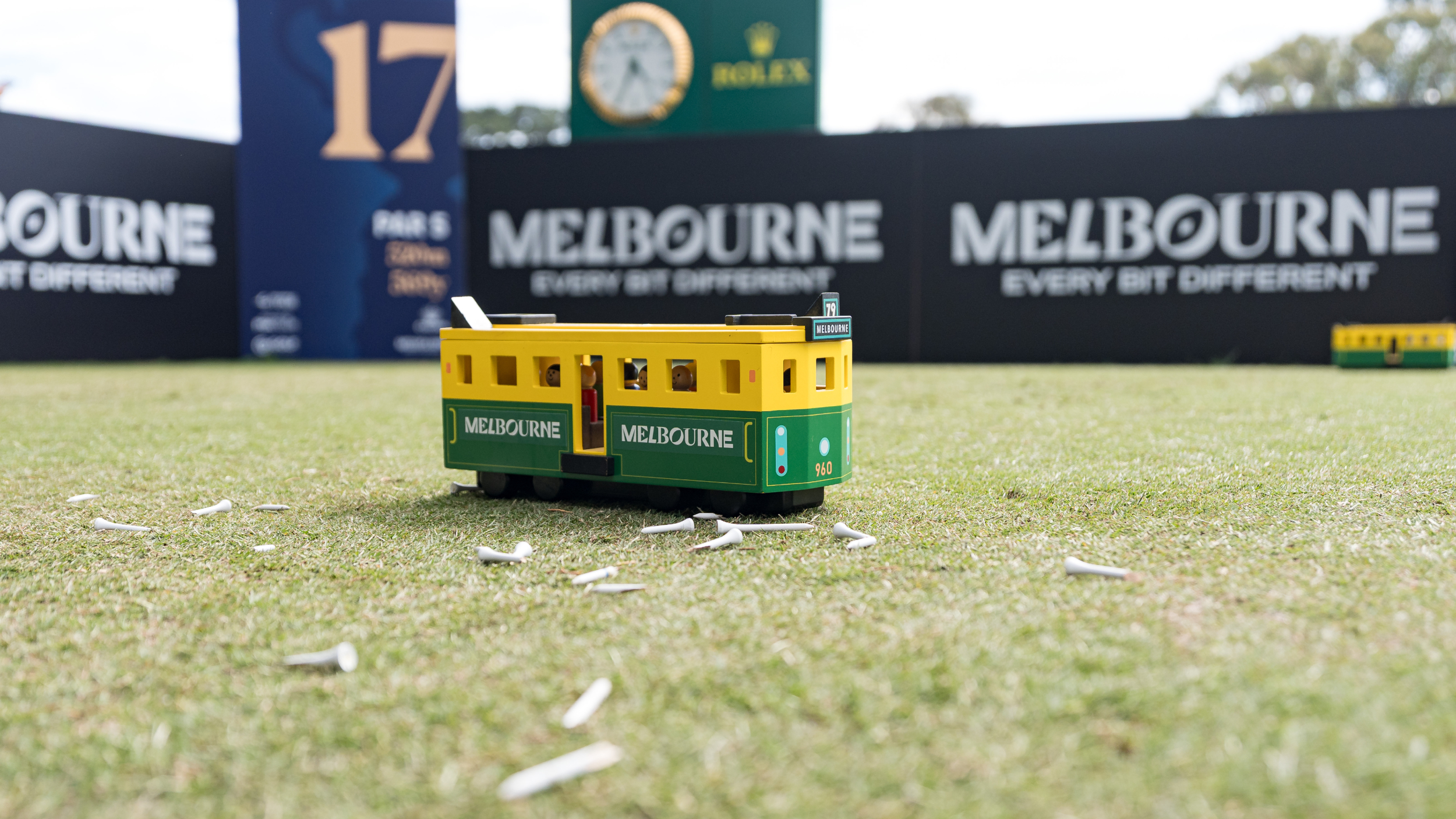 A tee marker at the Australian Open 