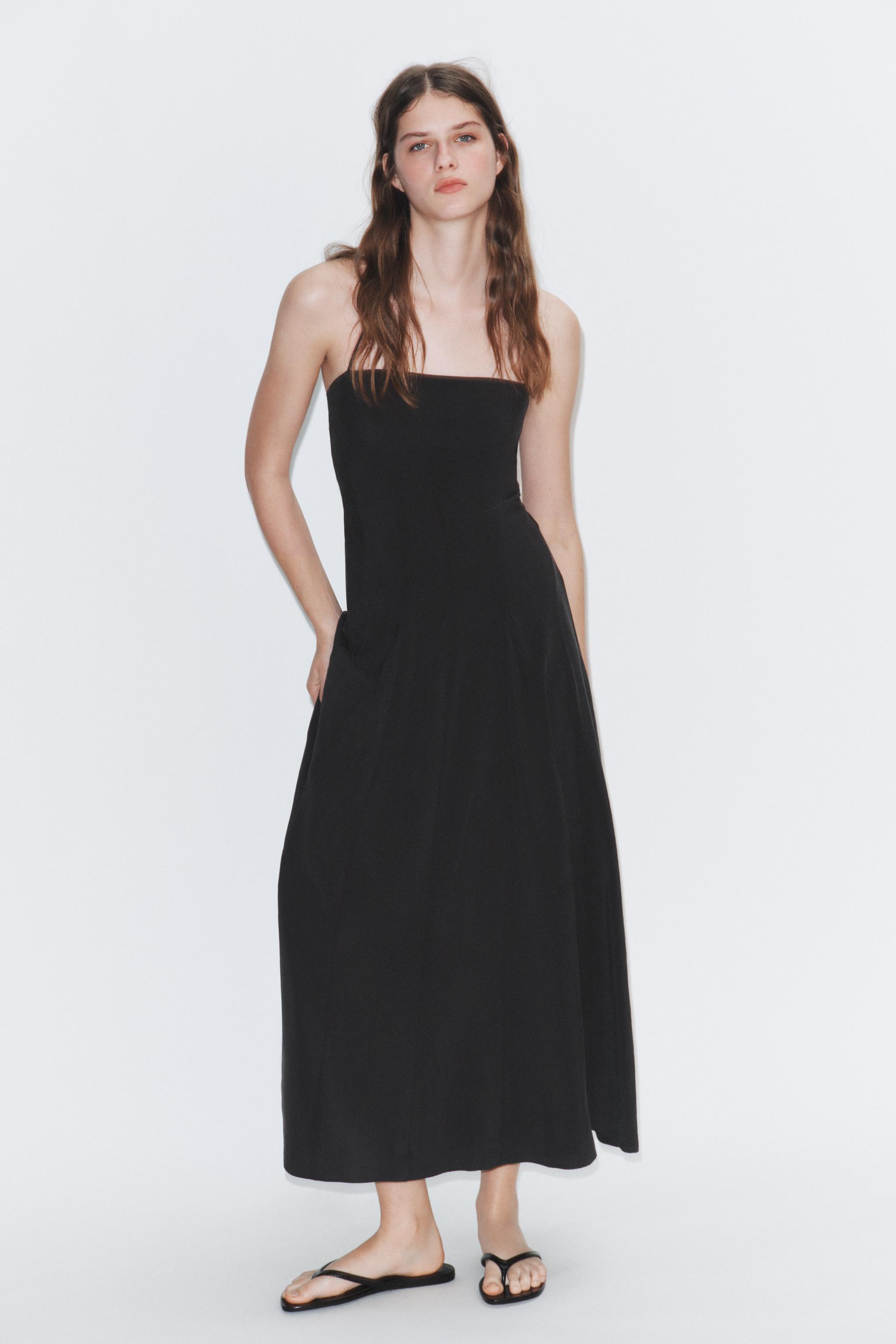 Fluid Volume Halter Midi Dress