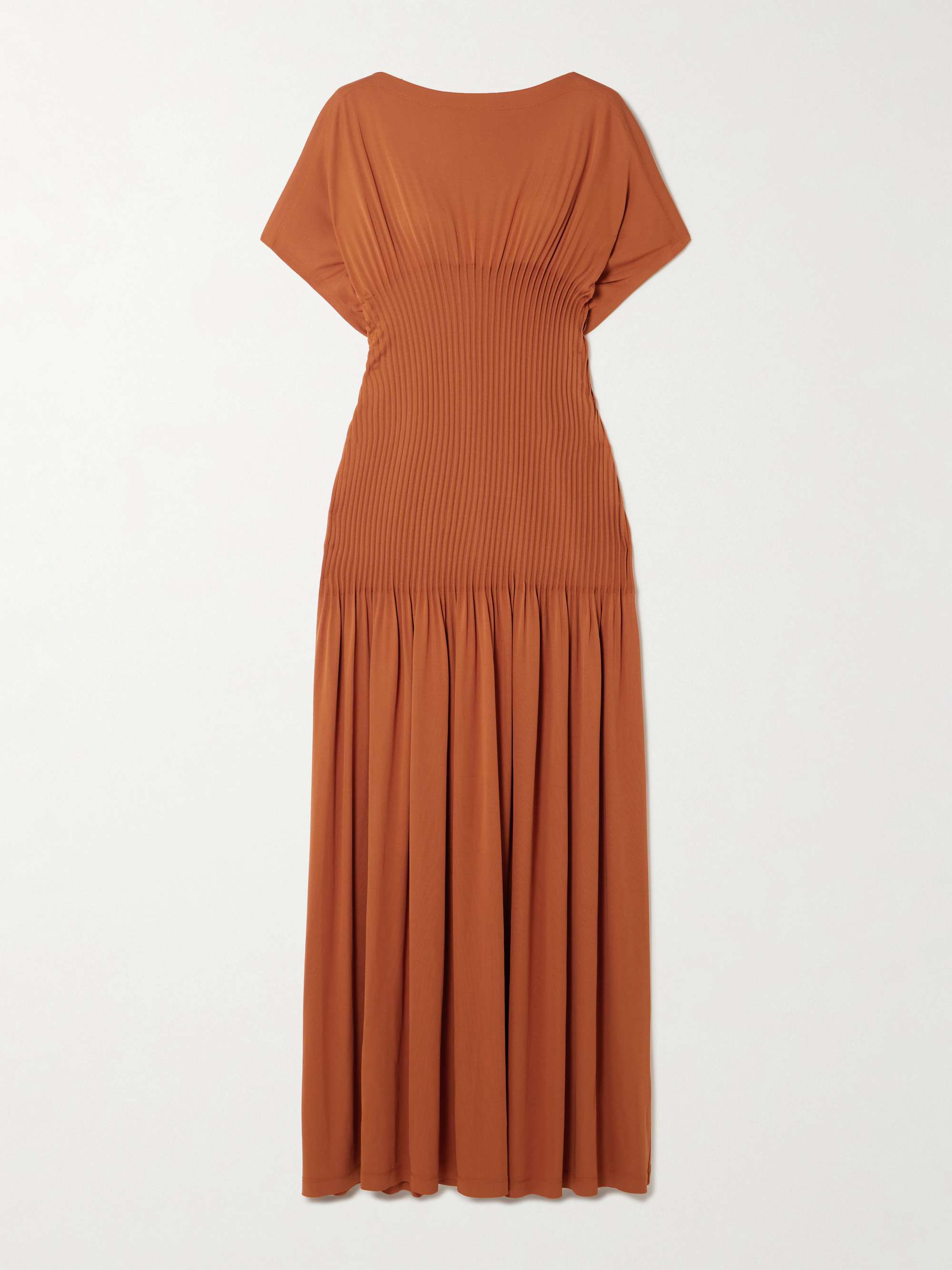 Pleated Stretch-Jersey Maxi Dress