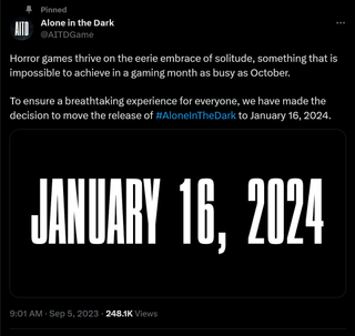 Horror games thrive on the eerie embrace of solitude, something that is impossible to achieve in a gaming month as busy as October. To ensure a breathtaking experience for everyone, we have made the decision to move the release of #AloneInTheDark to January 16, 2024.