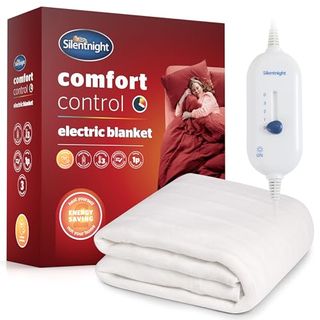 Silentnight Comfort Control Electric Blanket - Heated Underblanket With 3 Heat Settings, Fast Heat Up, Overheat Protection and Easy Fit Straps - Machine Washable - Single 135x72cm