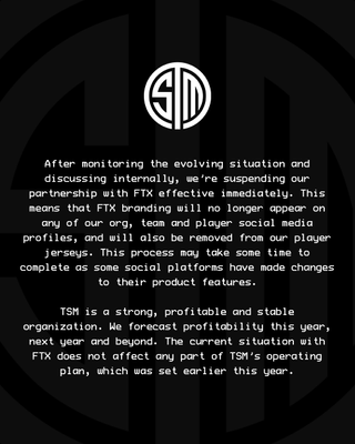 TSM cuts ties with FTX