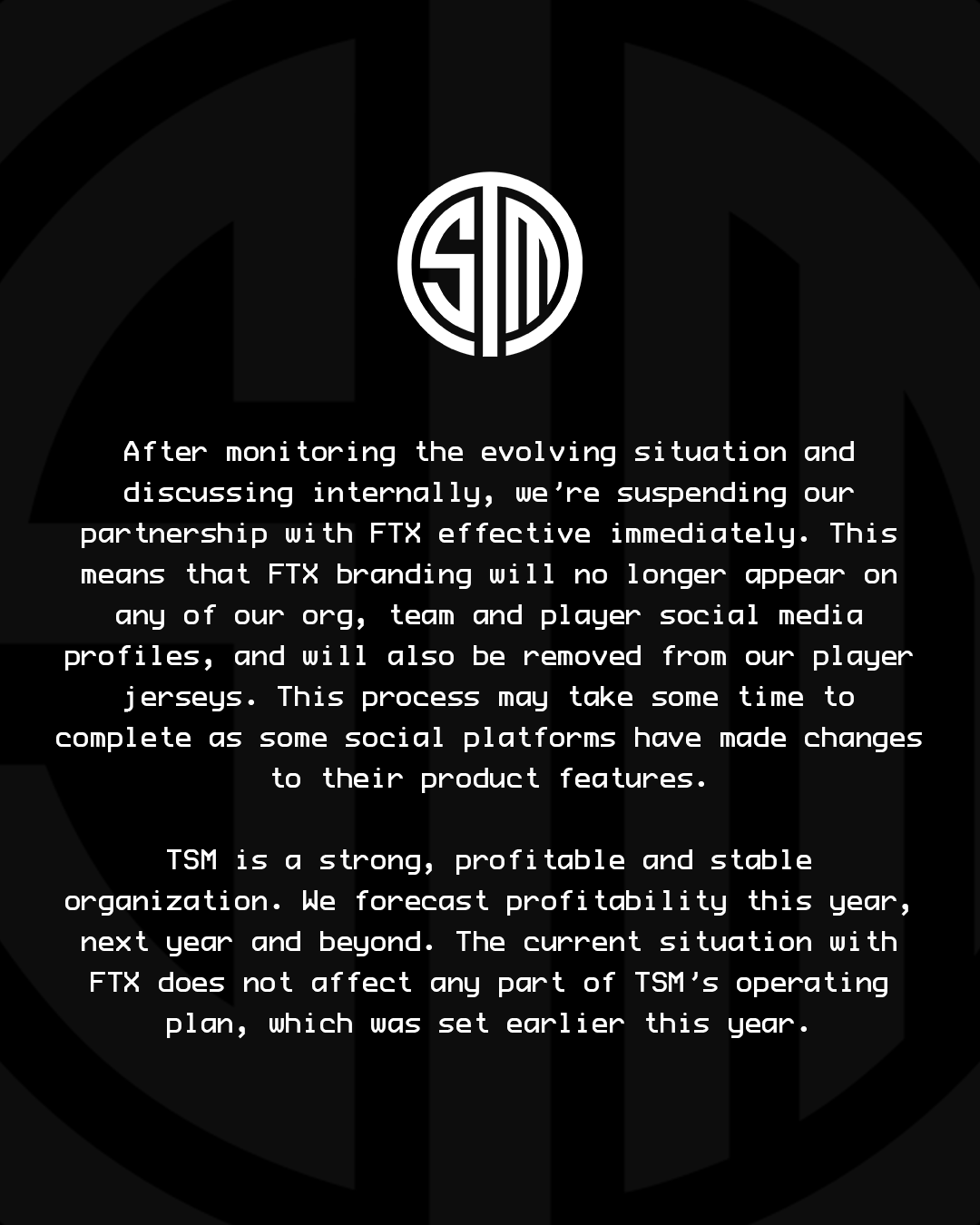 TSM cuts ties with FTX