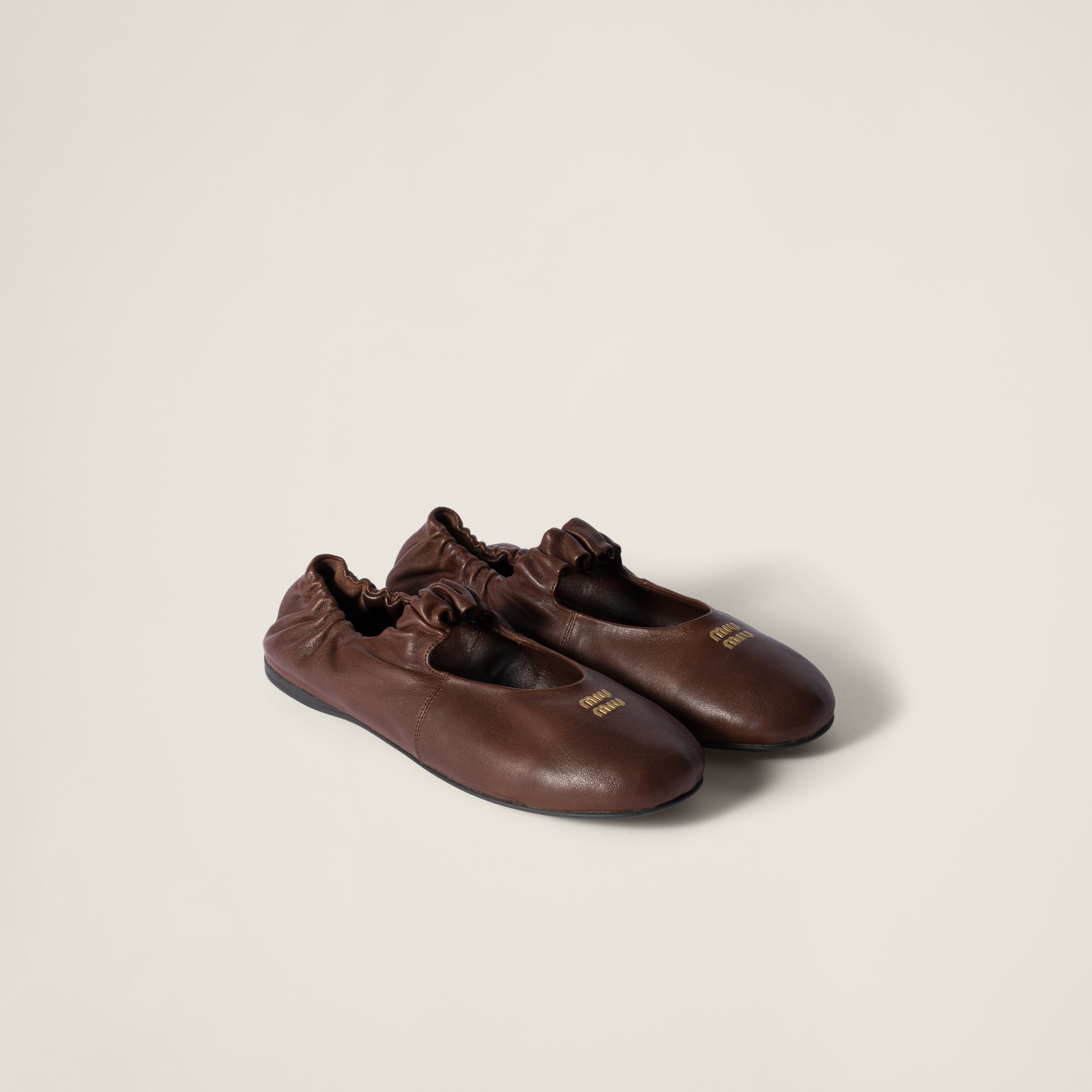Ruches Nappa Leather Ballerinas