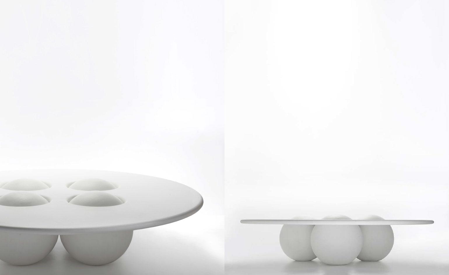 Inside, the gallery presented two new tables, including a marble creation by architect/artist duo Brooksbank & Collins, pictured