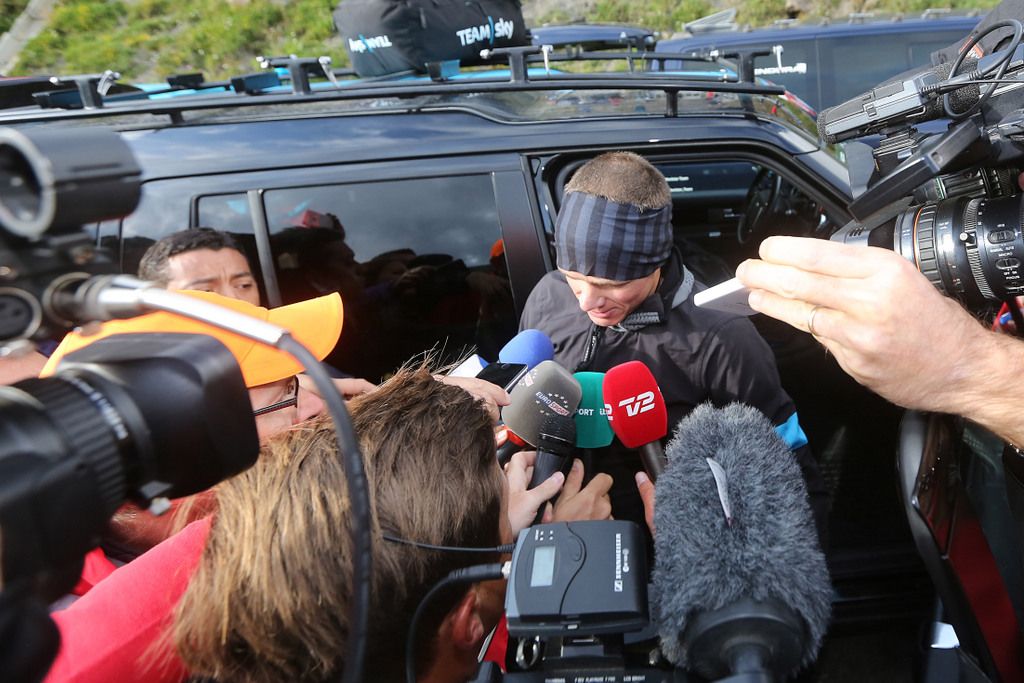 Chris Froome was a man in demand after the stage