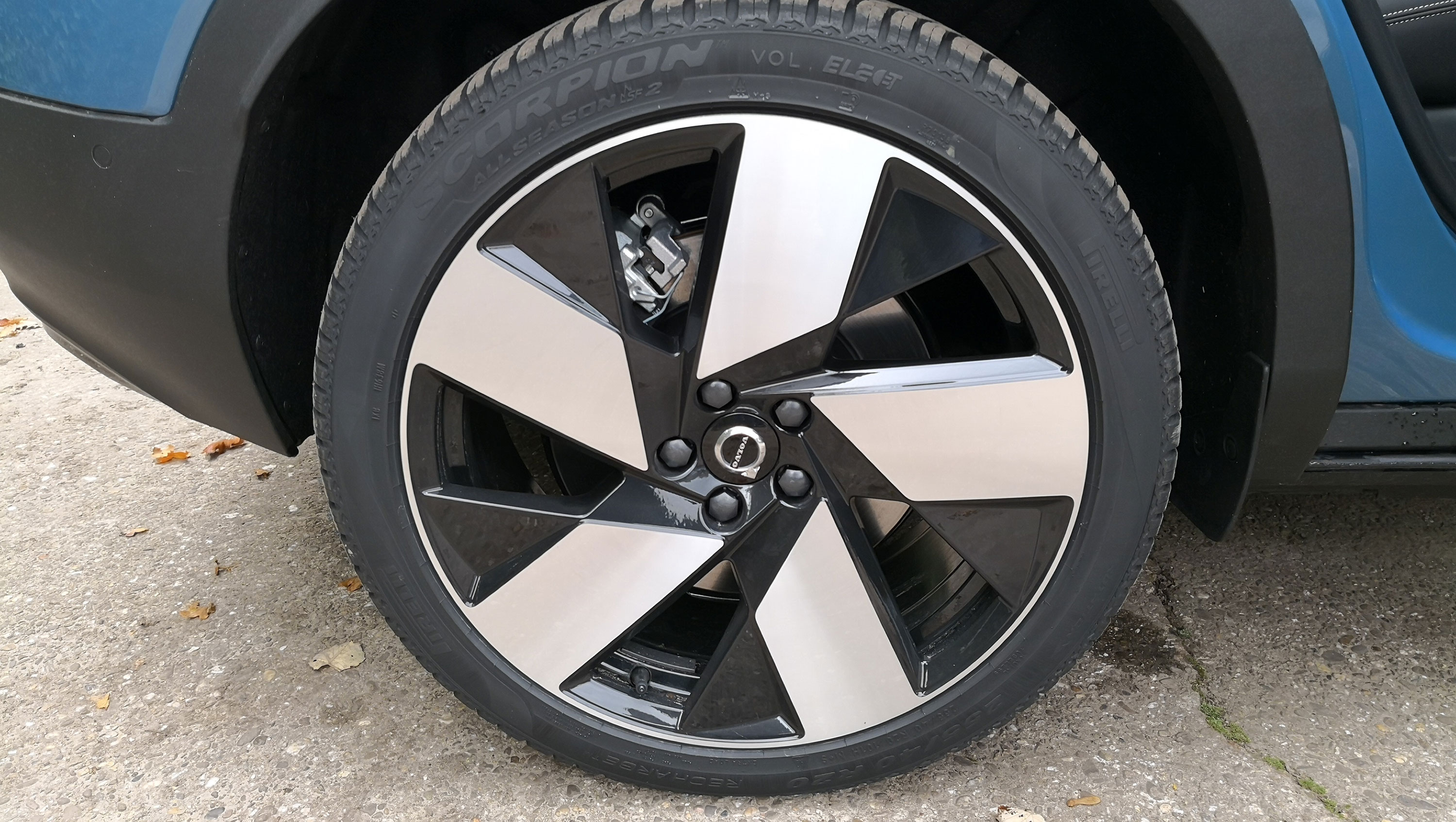 Close-up of alloy wheel on Volvo C40 Recharge