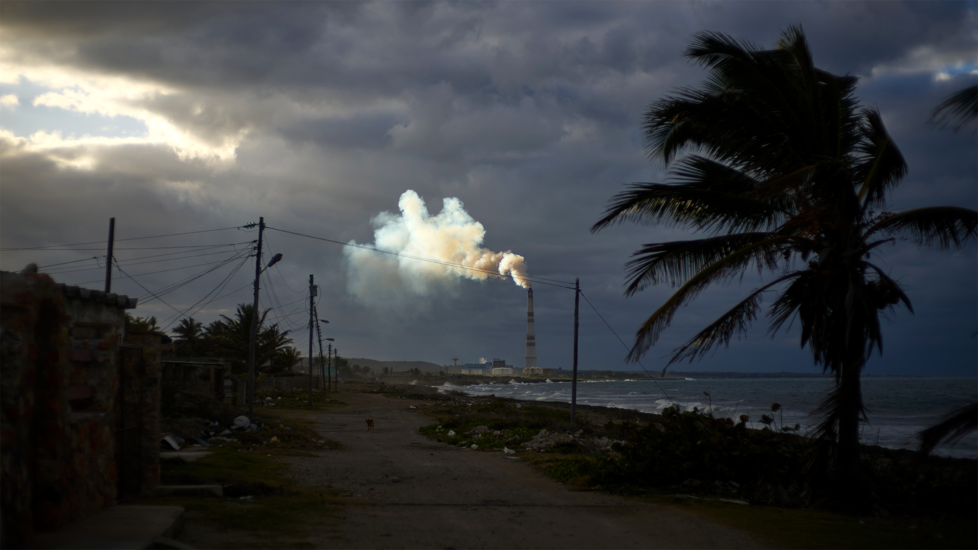 Smoke rises from the chimney of the Antonio Guiteras thermoelectric power station during a flurry of power outages in Santa Cruz del Norte, Cuba