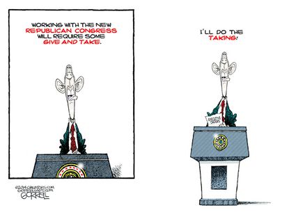 Obama cartoon Republican Congress executive orders