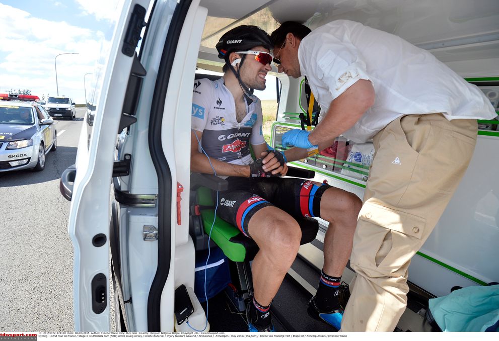 Tom Dumoulin (Giant Alpecin) crashed out of the Tour de France on stage 3