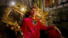 man in bright colours