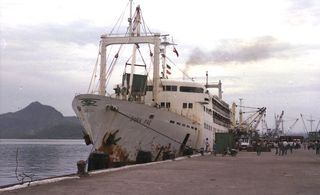 The The Doña Paz docked.