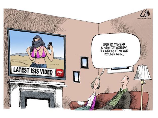 Editorial cartoon ISIS recruiting strategy