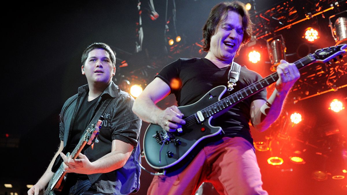 [L-R] Wolfgang Van Halen and Eddie Van Halen