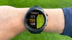 Garmin Approach S70 Golf Watch on wrist showing screen details