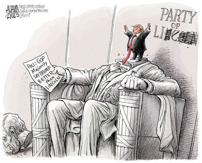Political Cartoon U.S. New Republican Party Trump Lincoln