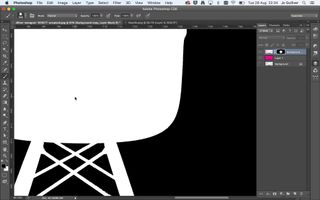 Screenshot of a silhouette of a chair in Photoshop