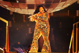 Lizzo performs onstage during the 2022 BET Awards at Microsoft Theater on June 26, 2022 in Los Angeles, California.