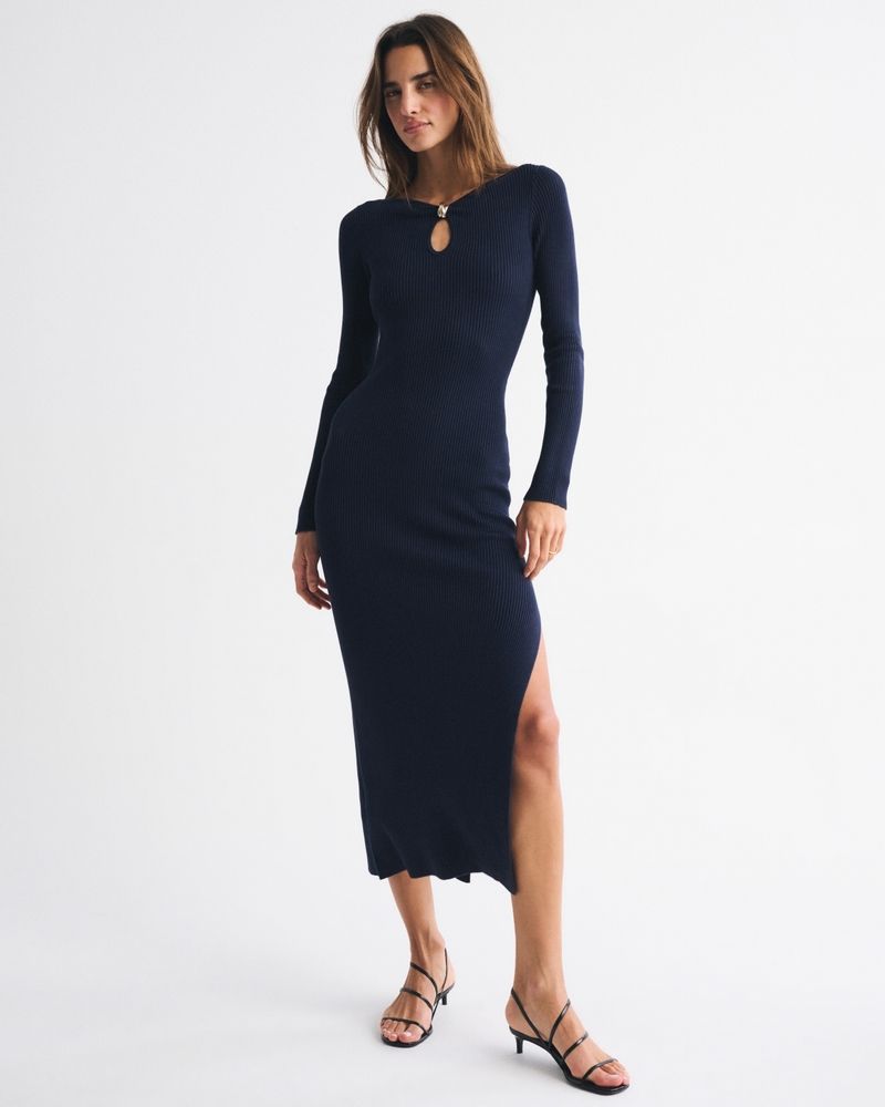 Hardware Keyhole Maxi Sweater Dress