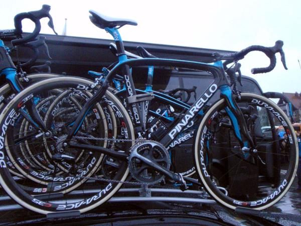 Juan Antonio Flecha will be hoping he doesn't need his spare bike, but it was front and centre on the Sky team car