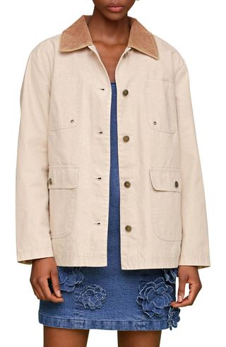 Contrast Collar Barn Jacket