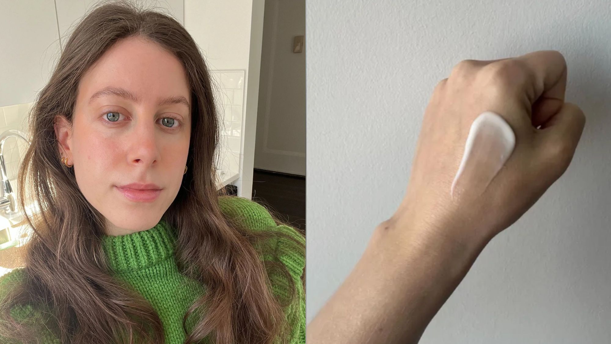 WWW senior beauty editor Jamie Schneider wearing moisturizer for combination skin.