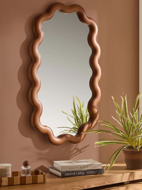 Indie Wavy Wood Mirror 