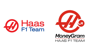 Old Haas F1 Team logo and new MoneyGram Haas F1 Team logo