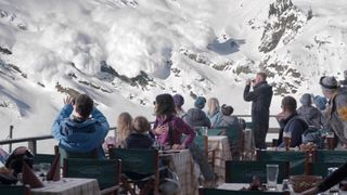 An avalanche approaches diners in Force Majeure