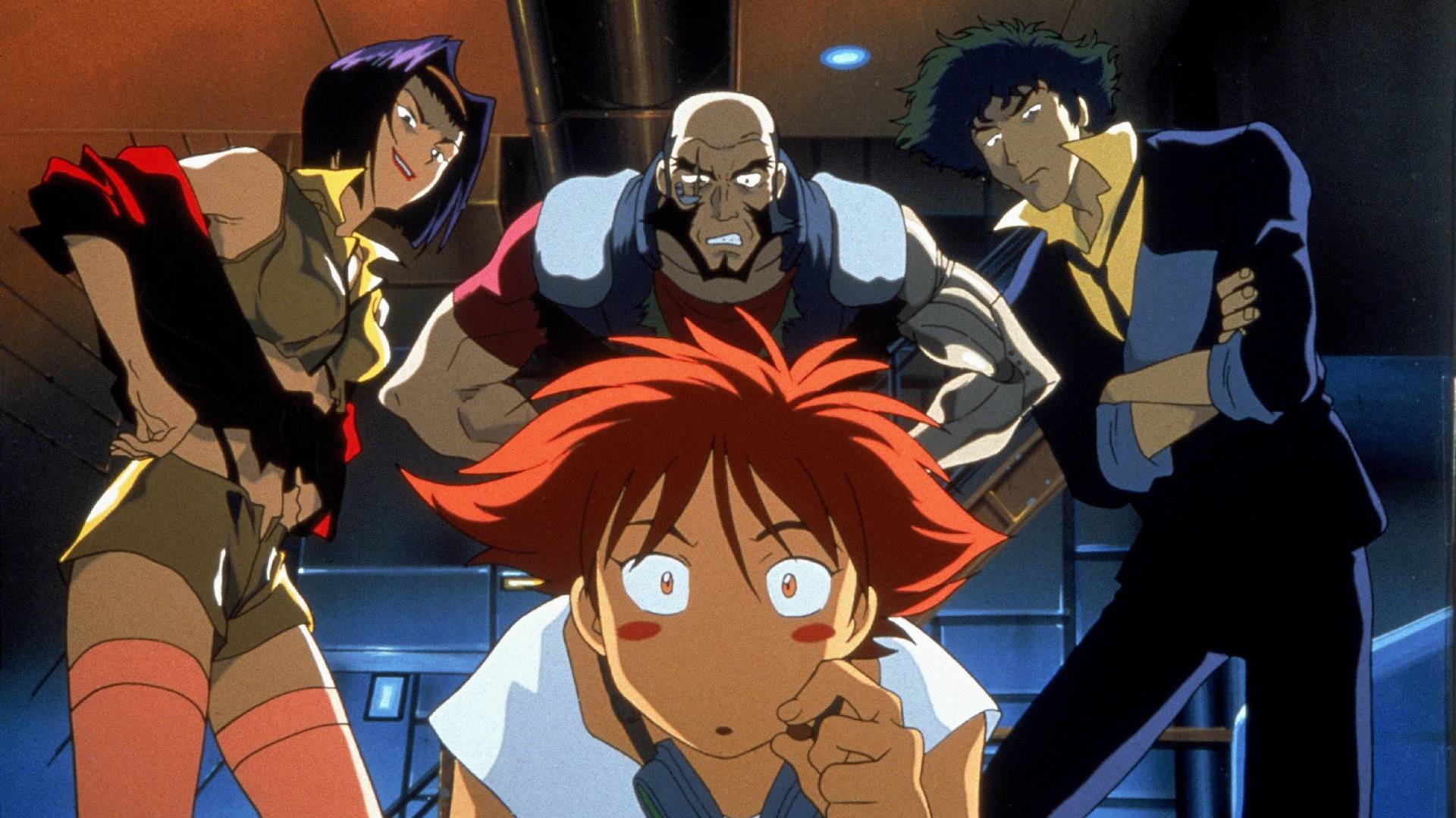 Spike and the cast of the Cowboy Bebop anime