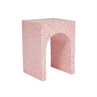 pink plastic stool