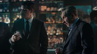 Paul (Rich Sommer) and Campbell (Eddie Marsan) in the bar in Fair Play